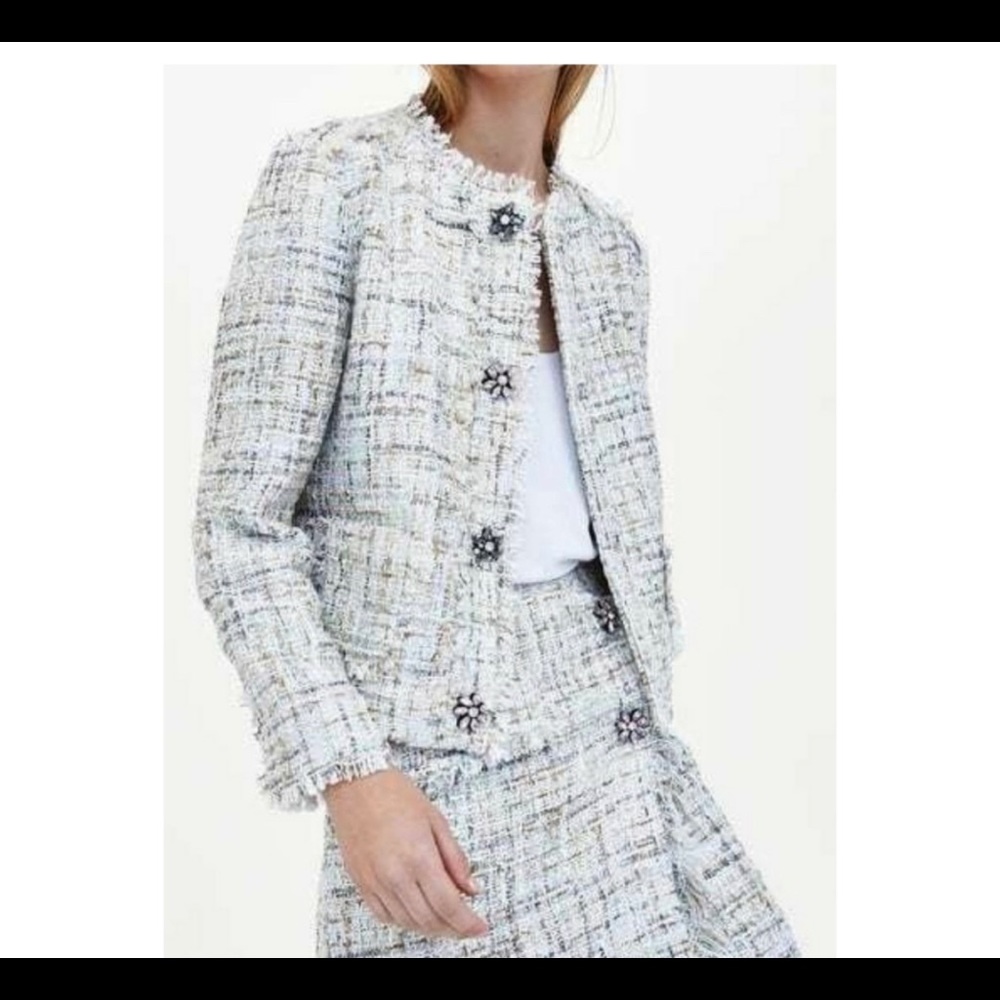 Zara tweed blazer and skirt set